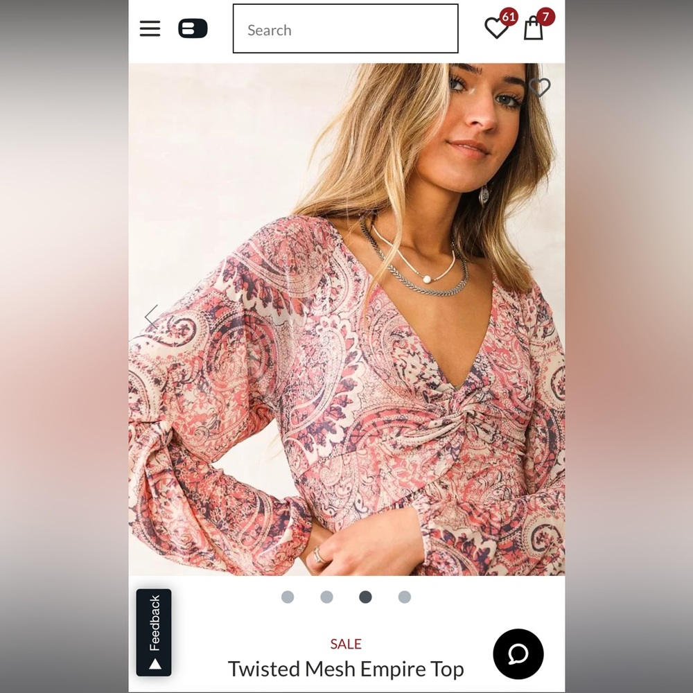 Willow and Root Paisley Top